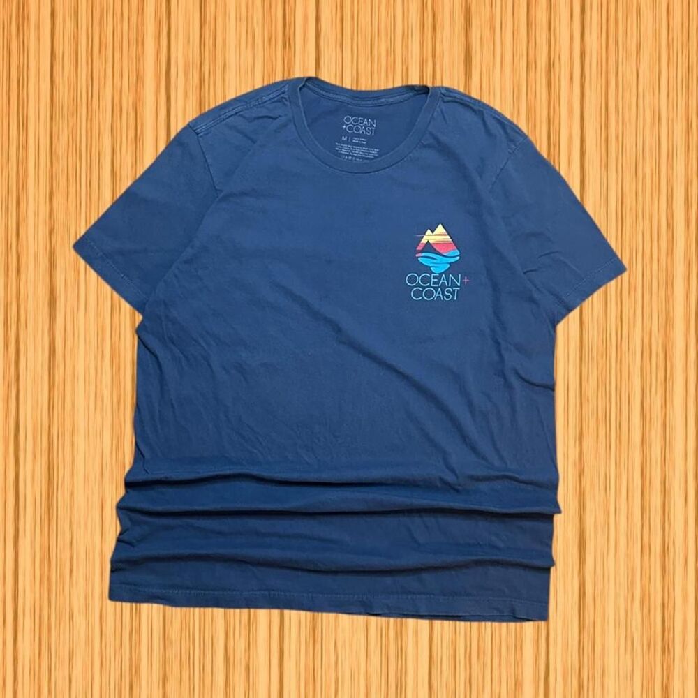 Ocean Coast Coastal Beach Front Back Print Graphic T-Shirt